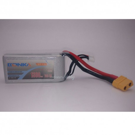Lipo Baterai 11.1V 1300mAh 75C (3S1P) - Bonka Power